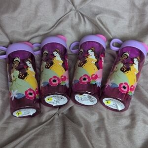 Disney Princess Pink and Purple Water Bottles